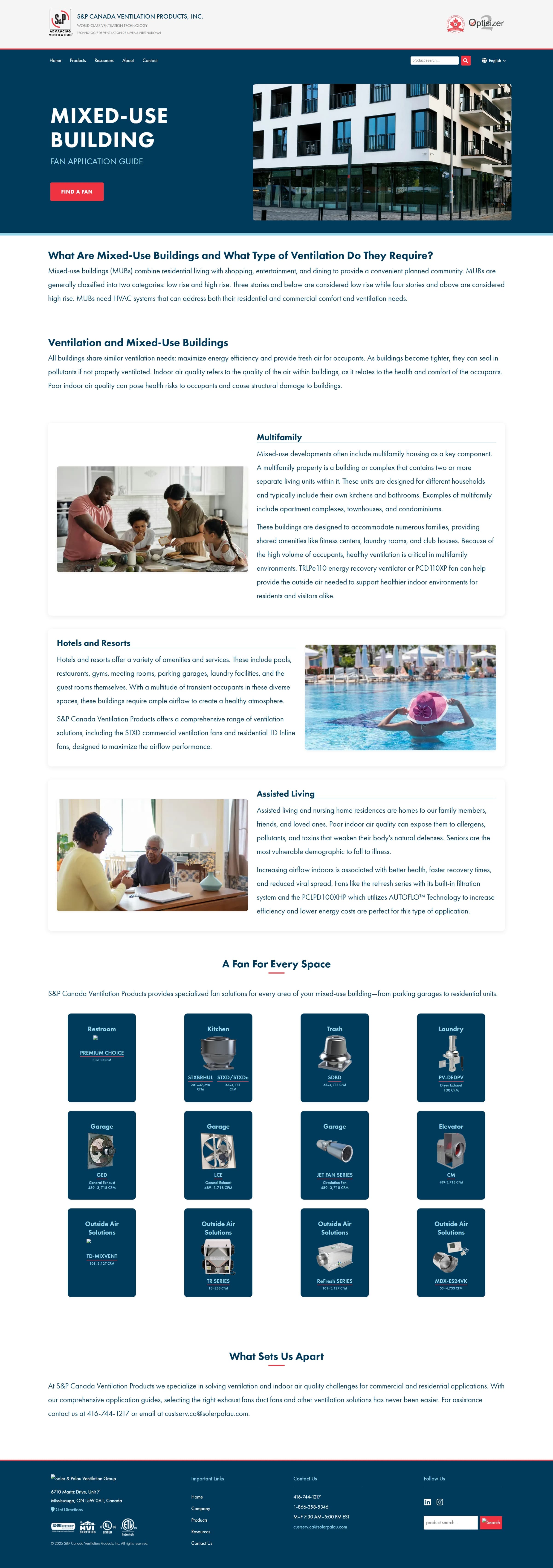 S&P Canada mixed-use building application guide — the Canadian-market equivalent of the U.S. page with market-specific products and content.